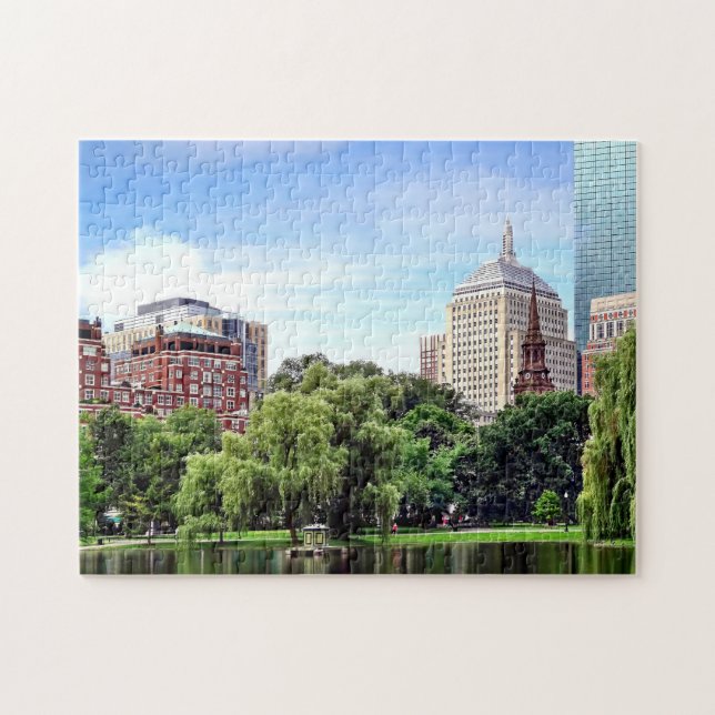 Boston MA - View From Boston Public Garden Jigsaw Puzzle (Horizontal)