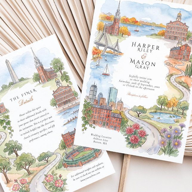 Boston MA Wedding Invitation (Creator Uploaded)