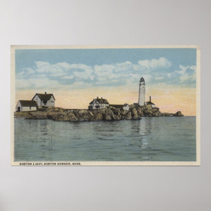 Boston, MABoston Lighthouse at Boston Harbour Poster