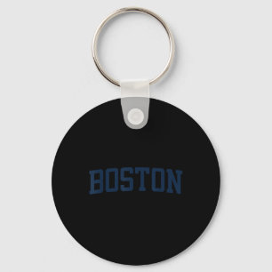 Boston Machusetts Collegiate Style Varsity Block L Key Ring