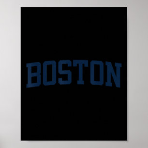 Boston Machusetts Collegiate Style Varsity Block L Poster