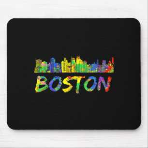 Boston Machusetts Shirt Skyline Paint Vintage  Mouse Mat