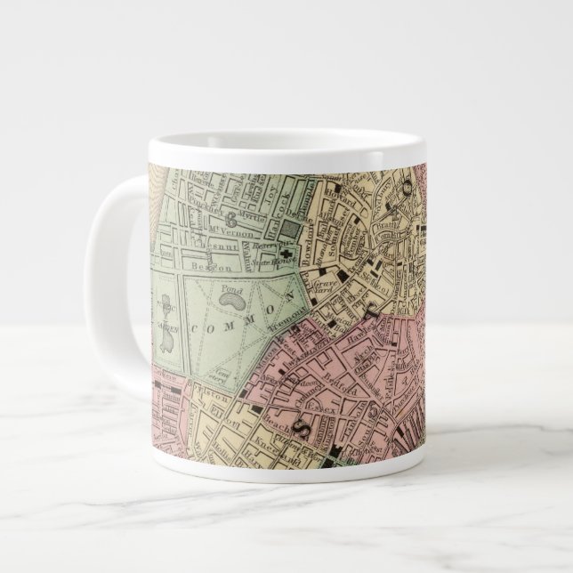 Boston Map by Mitchell Large Coffee Mug (Front Left)