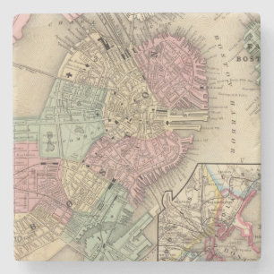 Boston Map by Mitchell Stone Coaster