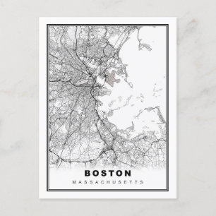 Boston Map Holiday Postcard