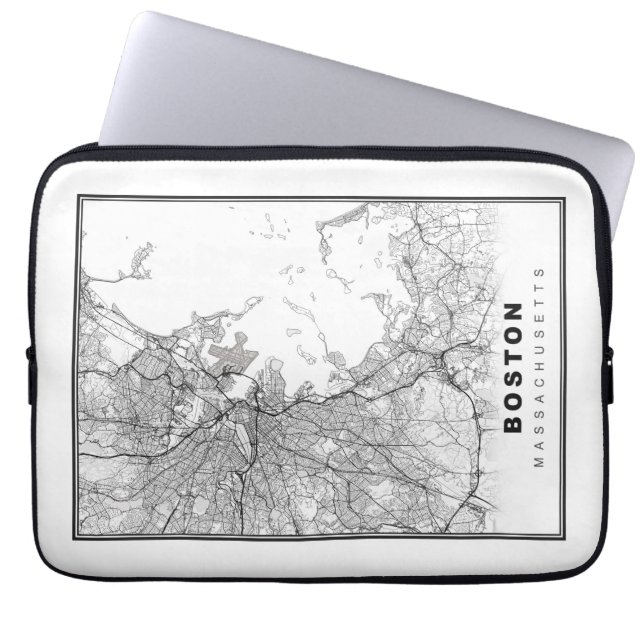 Boston Map Laptop Sleeve (Front)