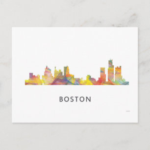 BOSTON MASS. SKYLINE WB1- POSTCARD