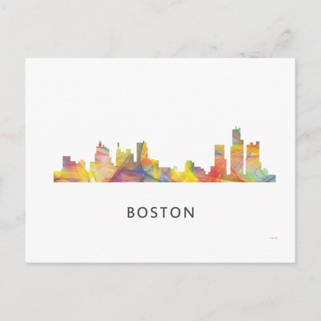 BOSTON MASS. SKYLINE WB1- POSTCARD (Front)