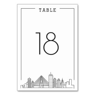 Boston, Mass Wedding Table Number