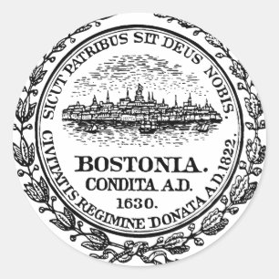 Boston Massachetts City Seal Round Sticker