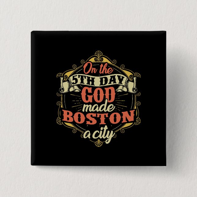 Boston Massachusetts 15 Cm Square Badge (Front)