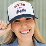 Boston Massachusetts. 1,630 Funny Trucker Hat<br><div class="desc">Vintage design in Honor of the Beautiful American City of Boston. Boston is the capital of Massachusetts and its largest city. Founded in 1630,  it is one of the oldest cities in the United States.</div>