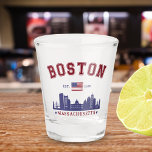 Boston Massachusetts. 1,630 Travel Shot Glass<br><div class="desc">Vintage design in Honor of the Beautiful American City of Boston. Boston is the capital of Massachusetts and its largest city. Founded in 1630,  it is one of the oldest cities in the United States.</div>