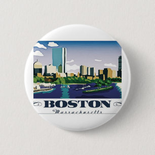 Boston, Massachusetts 6 Cm Round Badge