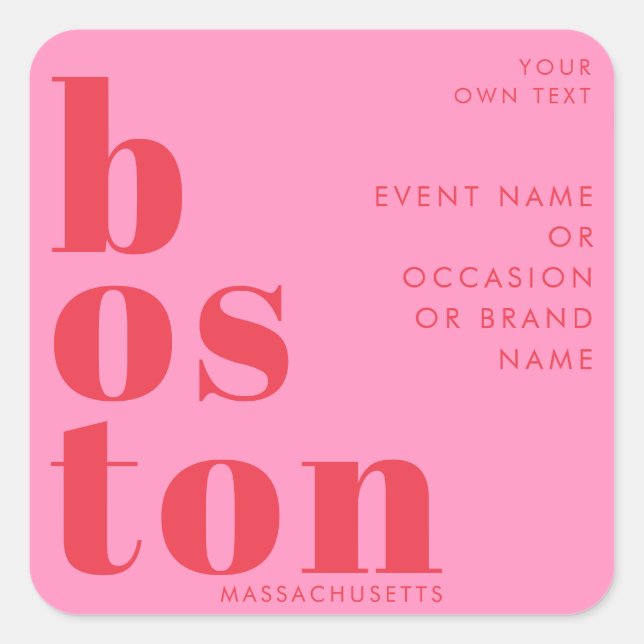 Boston Massachusetts Brand Marketing  Square Sticker (Front)