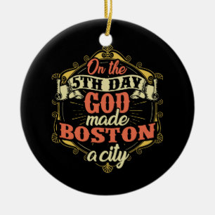 Boston Massachusetts Ceramic Tree Decoration