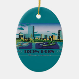 Boston, Massachusetts Ceramic Tree Decoration