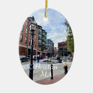 Boston Massachusetts Ceramic Tree Decoration