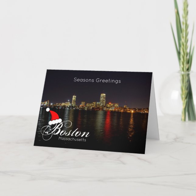 Boston Massachusetts Christmas Holiday Card (Front)