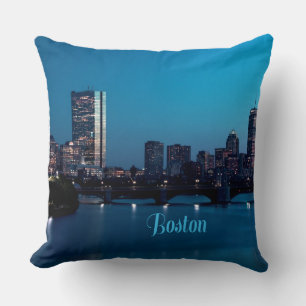 Boston Massachusetts City Skyline Cushion