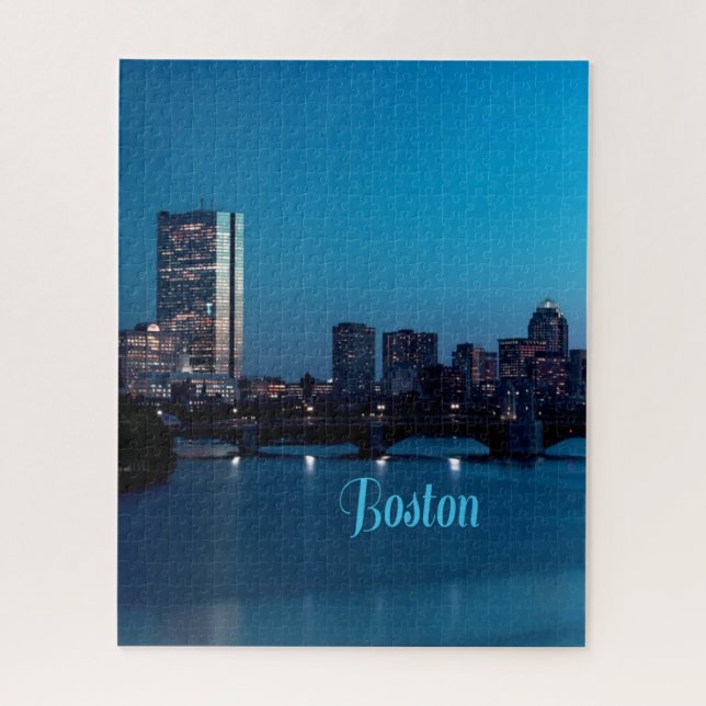 Boston Massachusetts City Skyline Jigsaw Puzzle (Vertical)
