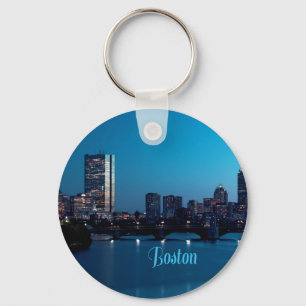 Boston Massachusetts City Skyline Key Ring