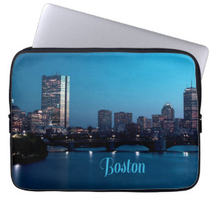 Boston Massachusetts City Skyline Laptop Sleeve