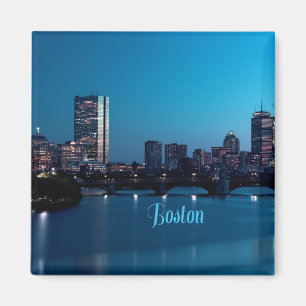 Boston Massachusetts City Skyline Magnet