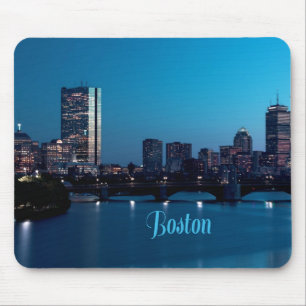 Boston Massachusetts City Skyline Mouse Mat