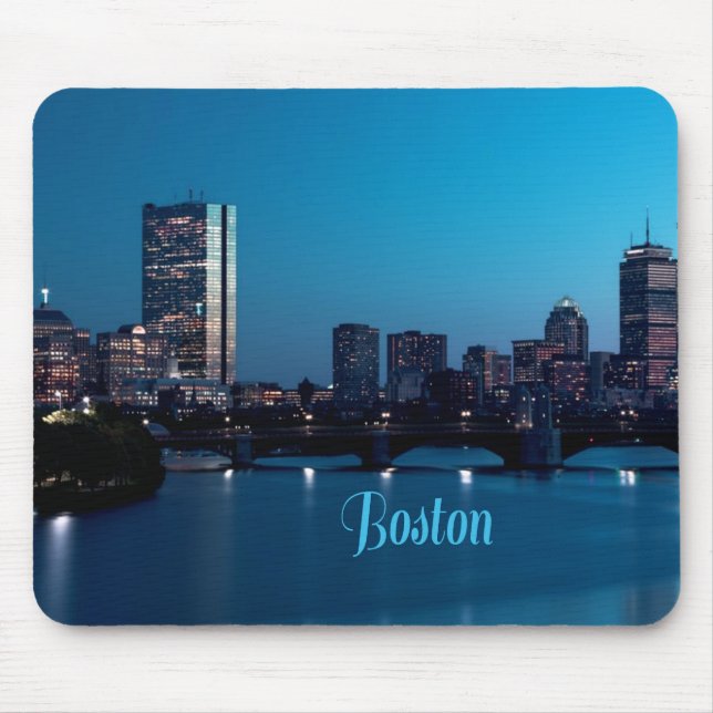 Boston Massachusetts City Skyline Mouse Mat (Front)