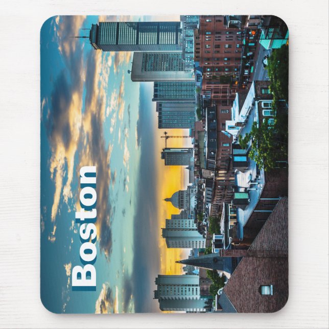 Boston Massachusetts City Skyline Mouse Pad  (Front)