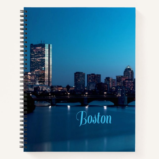 Boston Massachusetts City Skyline Notebook (Front)