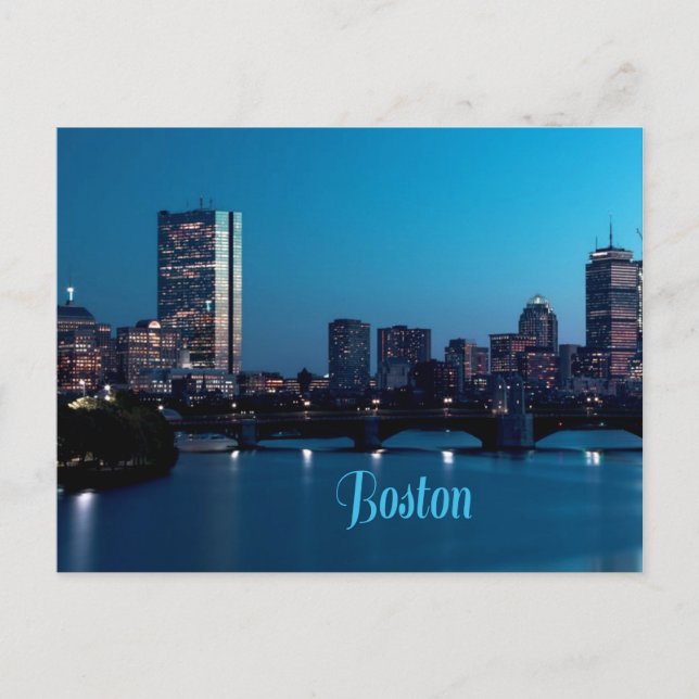 Boston Massachusetts City Skyline Postcard (Front)