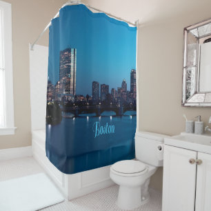Boston Massachusetts City Skyline Shower Curtain