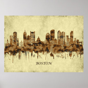 Boston Massachusetts Cityscape Poster