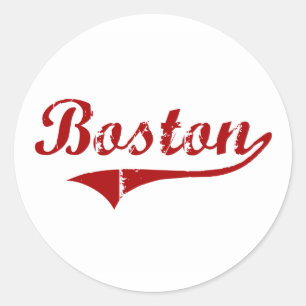 Boston Massachusetts Classic Design Classic Round Sticker