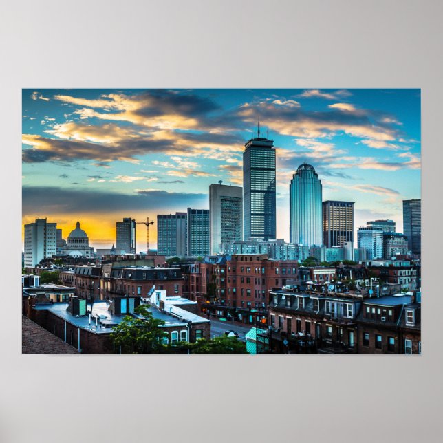 Boston Massachusetts Downtown City Skyline Photo Poster (Front)