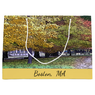 Boston, Massachusetts Fall Foliage Large Gift Bag