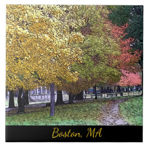 Boston, Massachusetts Fall Foliage Tile