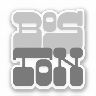 Boston Massachusetts Grey Bubble Letter