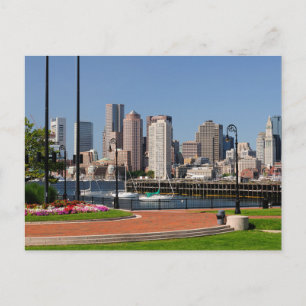 Boston Massachusetts, Harbour & Skyline Postcard