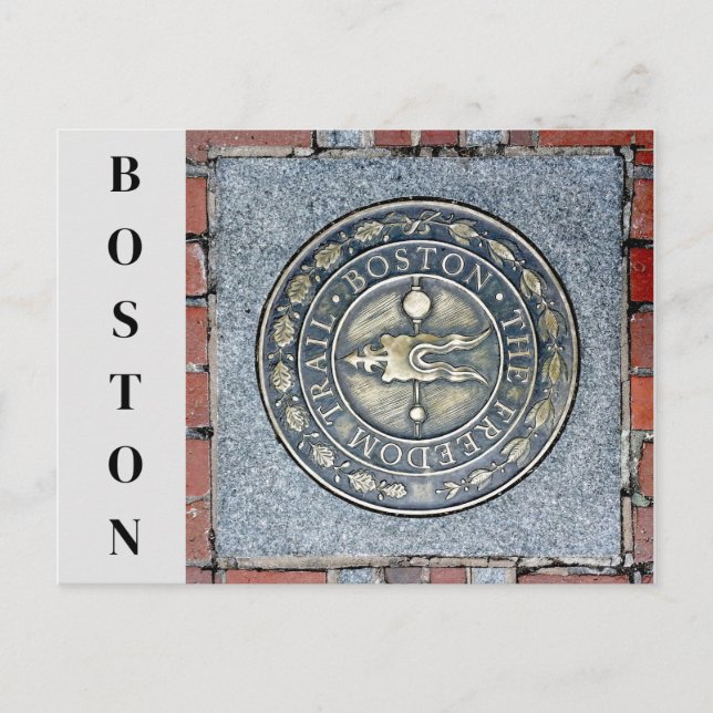Boston Massachusetts Historic Freedom Trail Marker Postcard (Front)
