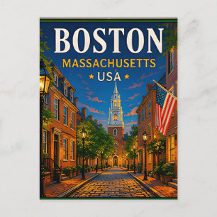 🍁 Boston Massachusetts Historic Visit 🍁 Postcard