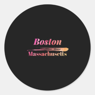 Boston Massachusetts Low Poly Classic Round Sticker
