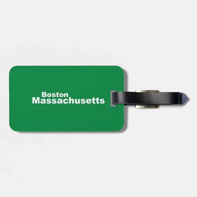 Boston, Massachusetts Luggage Tag w/ leather strap (Back Horizontal)