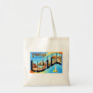 Boston Massachusetts MA Vintage Travel Souvenir Tote Bag