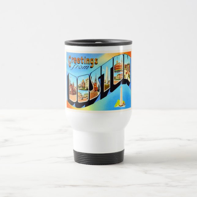 Boston Massachusetts MA Vintage Travel Souvenir Travel Mug (Center)