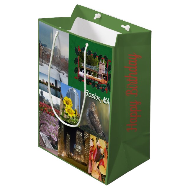Boston, Massachusetts  Medium Gift Bag (Front Angled)