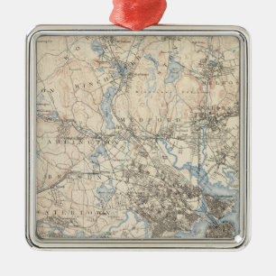 Boston, Massachusetts Metal Tree Decoration