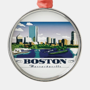 Boston, Massachusetts Metal Tree Decoration